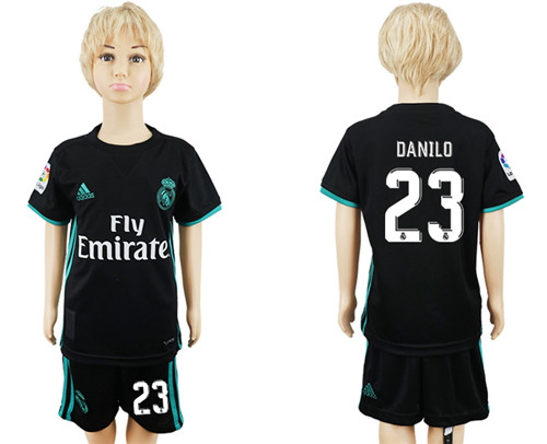 2017 18 Real Madrid 23 DANILO Away Youth Soccer Jersey