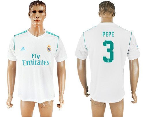 2017 18 Real Madrid 3 PEPE Home Thailand Soccer Jersey