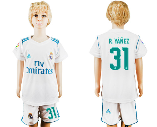 2017 18 Real Madrid 31 R.YANEZ Home Youth Soccer Jersey