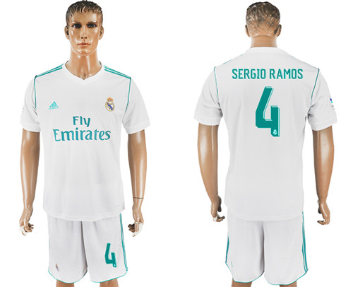 2017 18 Real Madrid 4 SERGIO RAMOS Home Soccer Jersey