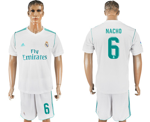 2017 18 Real Madrid 6 NACHO Home Soccer Jersey