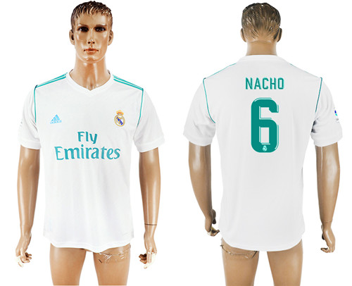 2017 18 Real Madrid 6 NACHO Home Thailand Soccer Jersey