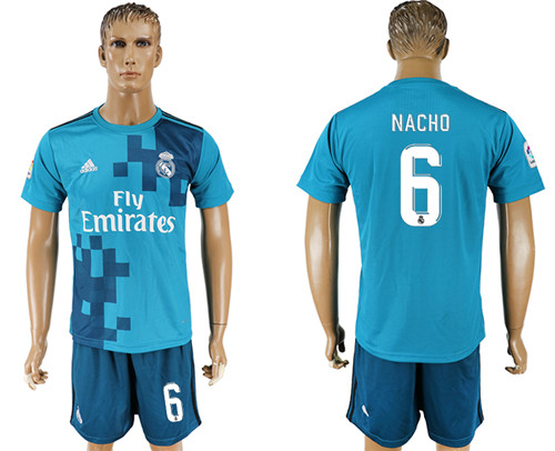 2017 18 Real Madrid 6 NACHO Third Away Soccer Jersey