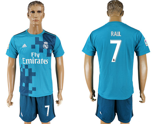 2017 18 Real Madrid 7 RAUL Third Away Soccer Jersey