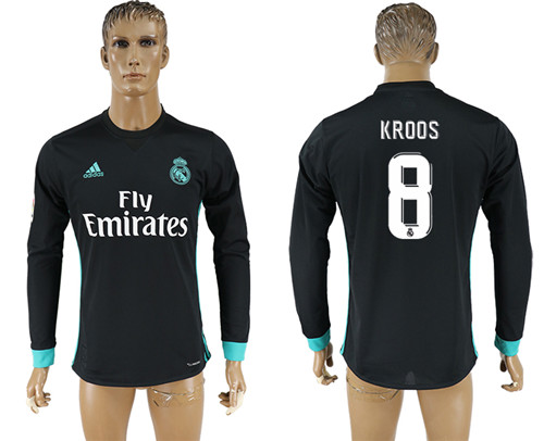 2017 18 Real Madrid 8 KROOS Away Long Sleeve Thailand Soccer Jersey