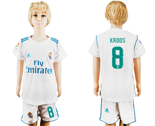 2017 18 Real Madrid 8 KROOS Home Youth Soccer Jersey