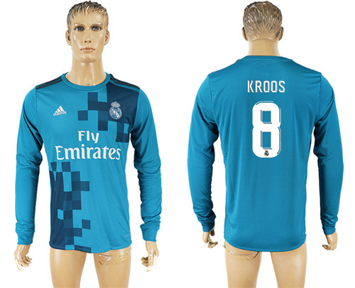 2017 18 Real Madrid 8 KROOS Third Away Long Sleeve Thailand Soccer Jersey