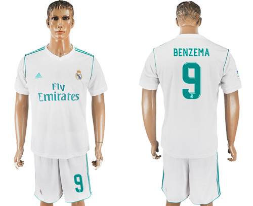 2017 18 Real Madrid 9 BENZEMA Home Soccer Jersey