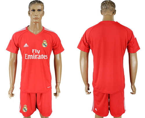 2017 18 Real Madrid Red Goalkeeper Soccer Jersey
