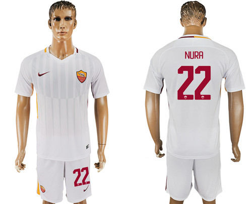 2017 18 Roma 22 NURA Away Soccer Jersey