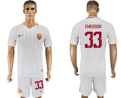 2017 18 Roma 33 EMERSON Away Soccer Jersey