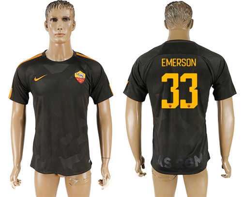 2017 18 Roma 33 EMERSON Away Thailand Soccer Jersey