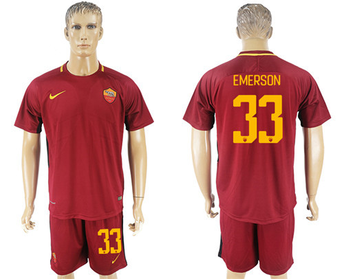 2017 18 Roma 33 EMERSON Home Soccer Jersey