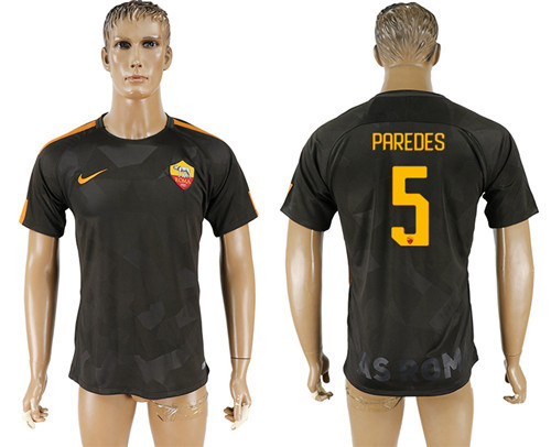 2017 18 Roma 5 PAREDES Away Thailand Soccer Jersey