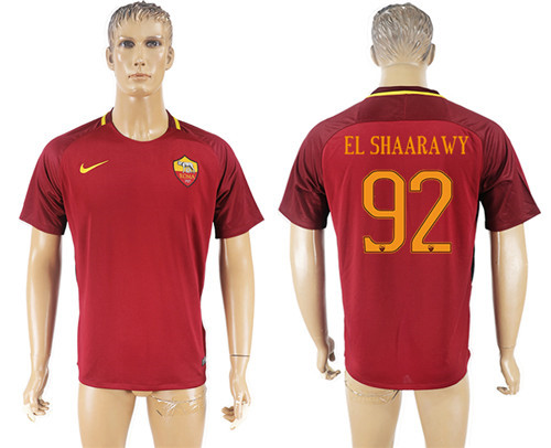 2017 18 Roma 92 EL SHAARAWY Home Thailand Soccer Jersey