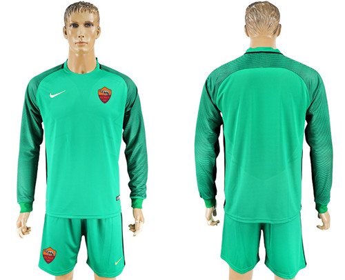 2017 18 Roma Green Long Sleeve Goalkeeper Soccer Jersey