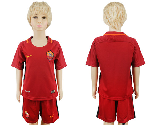 2017 18 Roma Home Youth Soccer Jersey