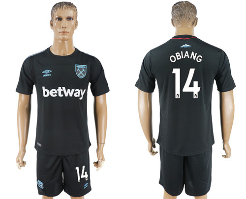 2017 18 West Ham United 14 OBIANG Away Soccer Jersey
