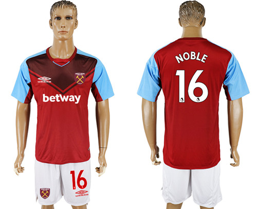 2017 18 West Ham United 16 NOBLE Home Soccer Jersey