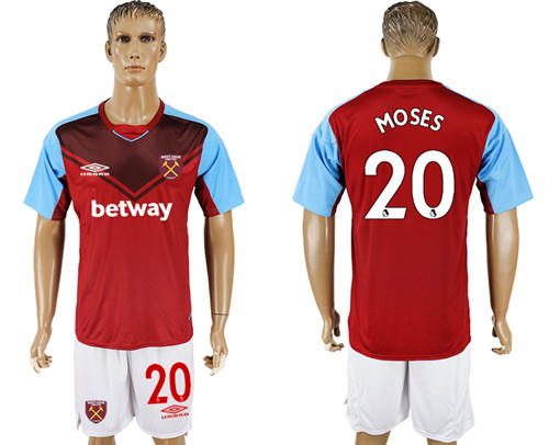 2017 18 West Ham United 20 MOSES Home Soccer Jersey