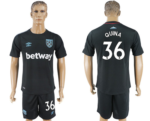 2017 18 West Ham United 36 QUINA Away Soccer Jersey