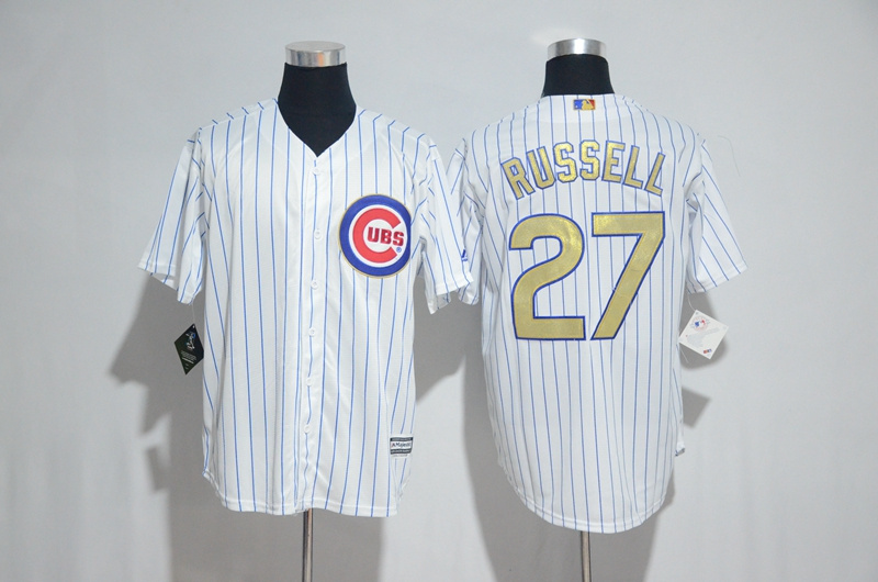 2017 Gold Program Jersey Chicago Cubs 27 Addison Russell Cool Base Jerseys