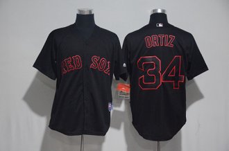 2017 New Boston Red Sox Mens Jersey 34 David Ortiz Black Cool Base Baseball Jersey