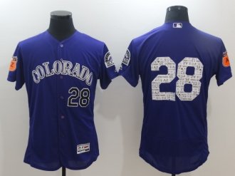 2017 Spring Training Colorado Mens 28 Nolan Arenado Purple Flexbase Collection Baseball Jersey
