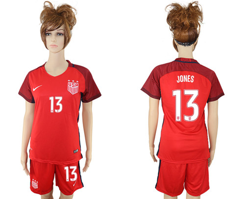 2017 USA 13 JONES Women Away Soccer Jersey