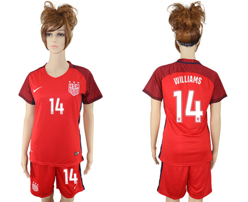 2017 USA 14 WILLIAMS Women Away Soccer Jersey