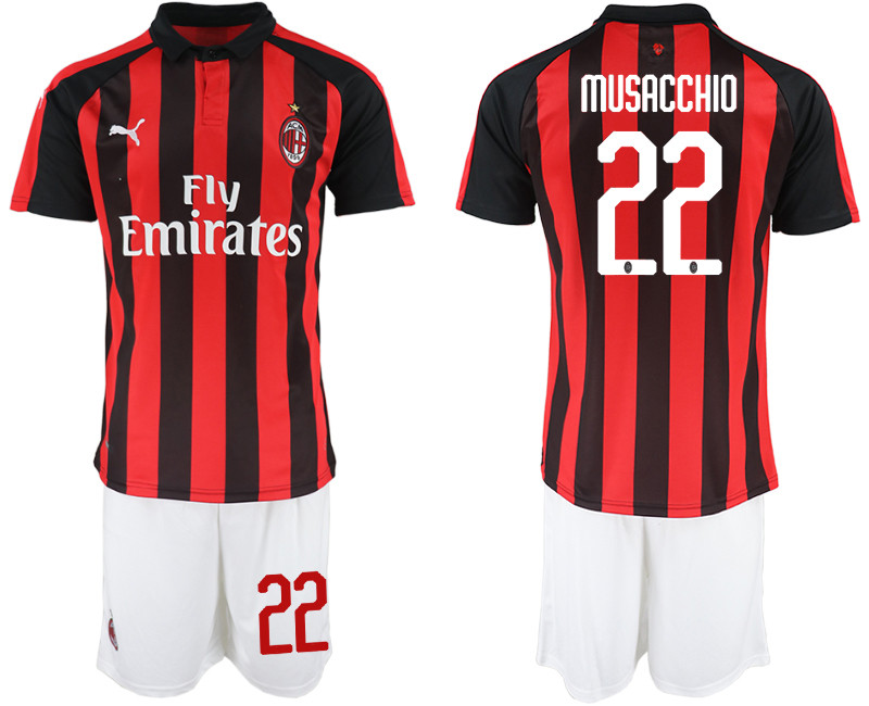 2018 19 AC Milan 22 MUSACCHIO Home Soccer Jersey