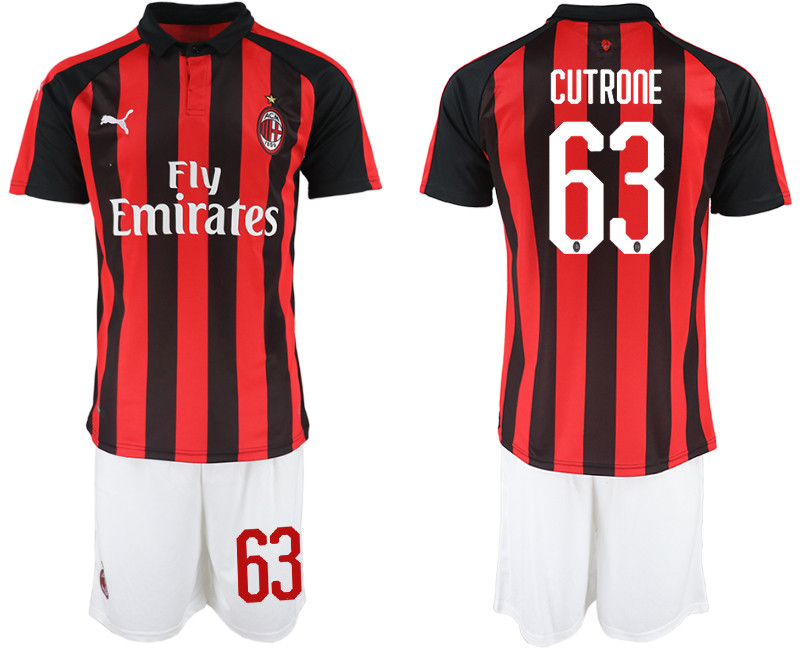 2018 19 AC Milan 63 CUTRONE Home Soccer Jersey