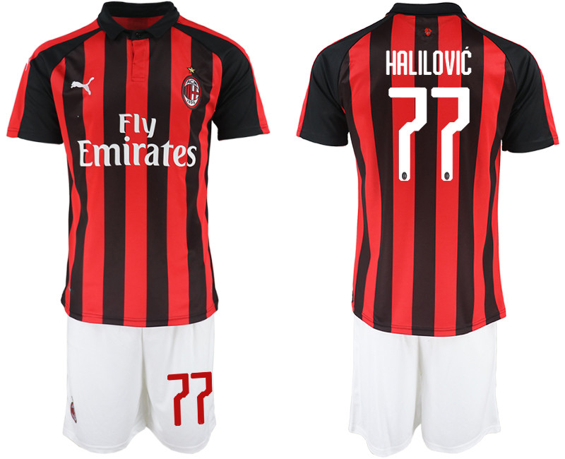 2018 19 AC Milan 77 HALILOVIC Home Soccer Jersey