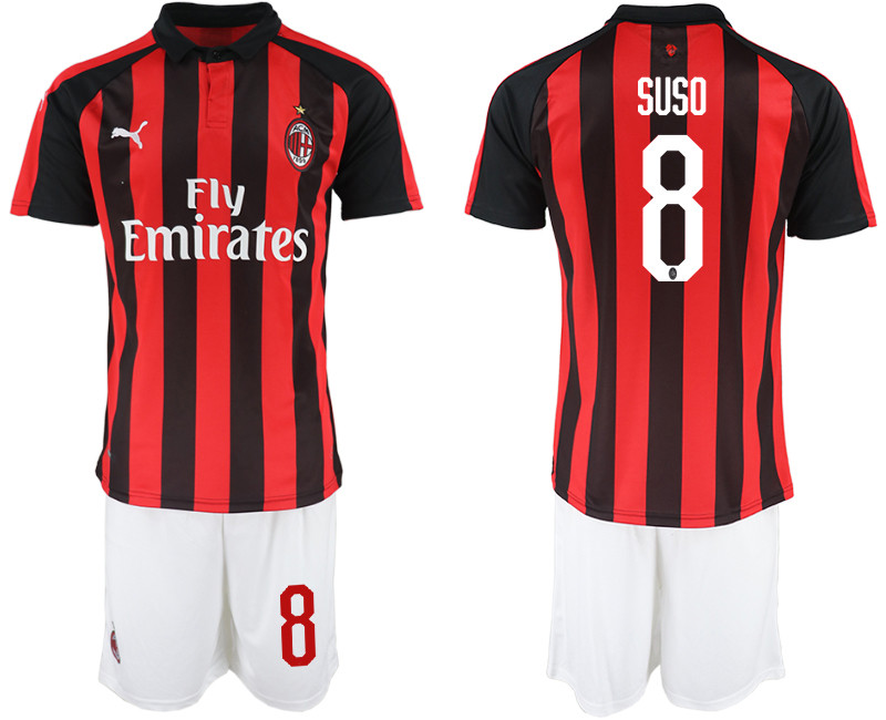2018 19 AC Milan 8 SUSO Home Soccer Jersey