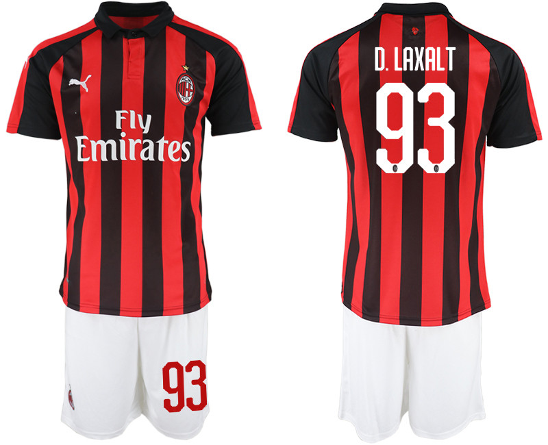 2018 19 AC Milan 93 D. LAXALT Home Soccer Jersey