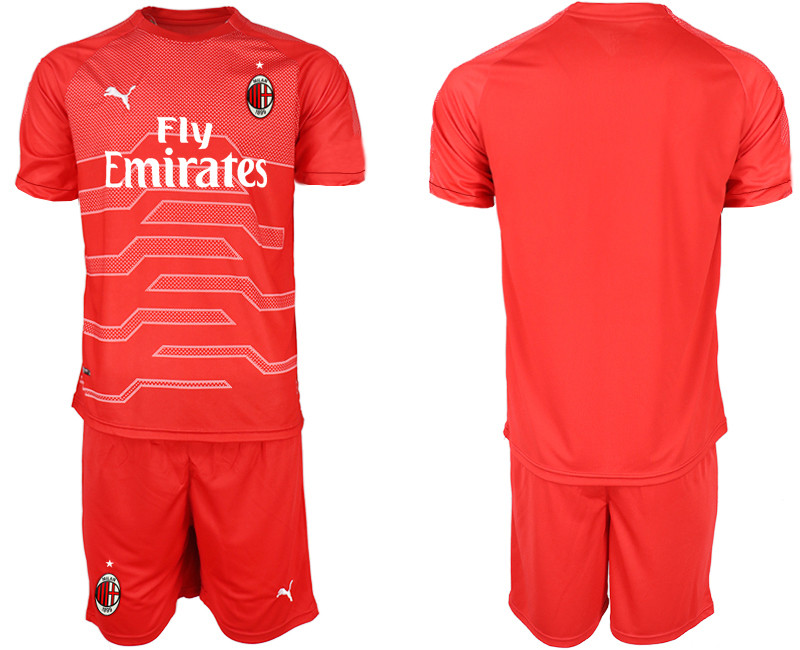 2018 19 AC Milan Red Goalkeeper Soccer Jersey
