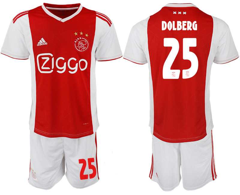 2018 19 AFC Ajax 25 DOLBERG Home Soccer Jersey