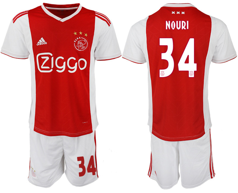 2018 19 AFC Ajax 34 NOURI Home Soccer Jersey