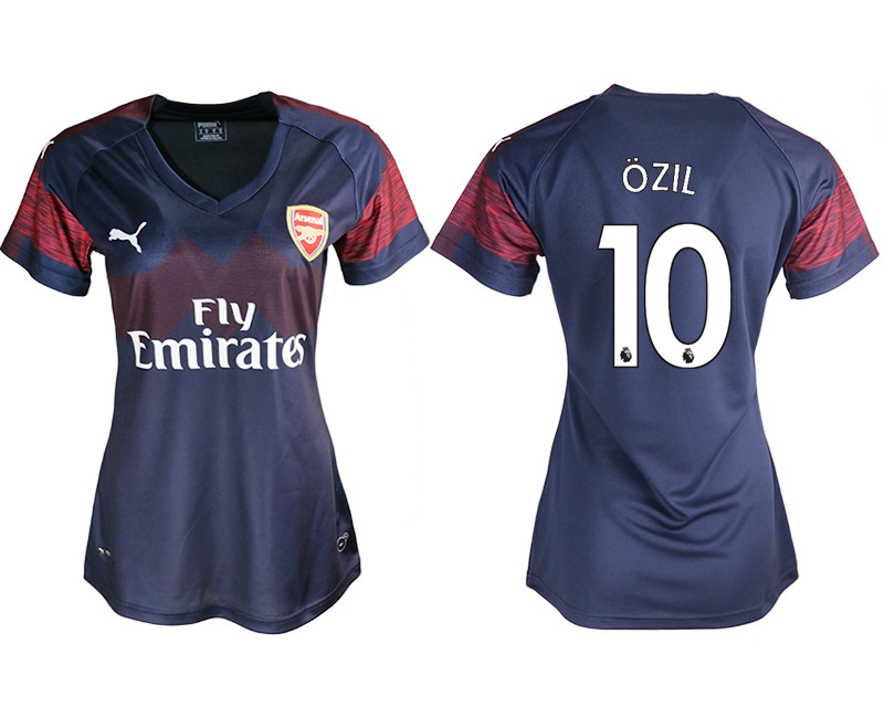 2018 19 Arsenal 10 OZIL Away Women Soccer Jersey