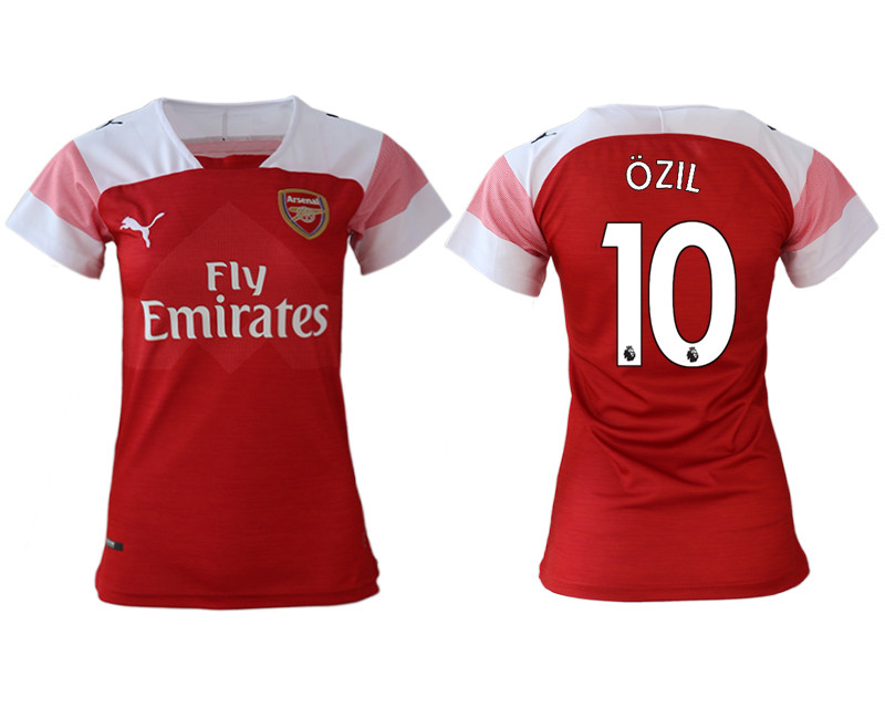 2018 19 Arsenal 10 OZIL Home Women Soccer Jersey