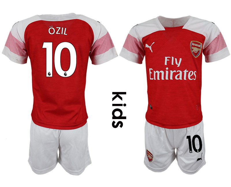 2018 19 Arsenal 10 OZIL Home Youth Soccer Jersey