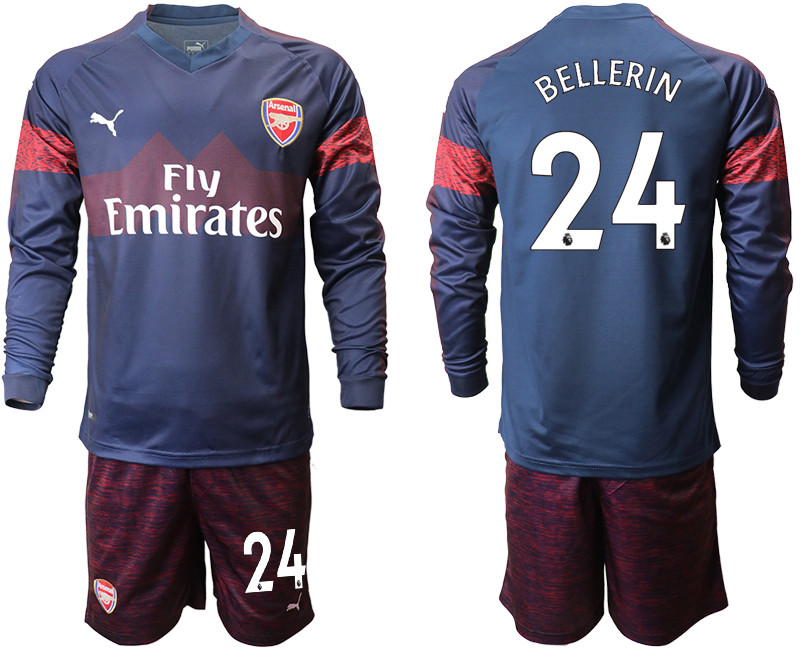 2018 19 Arsenal 24 BELLERIN Away Long Sleeve Soccer Jersey