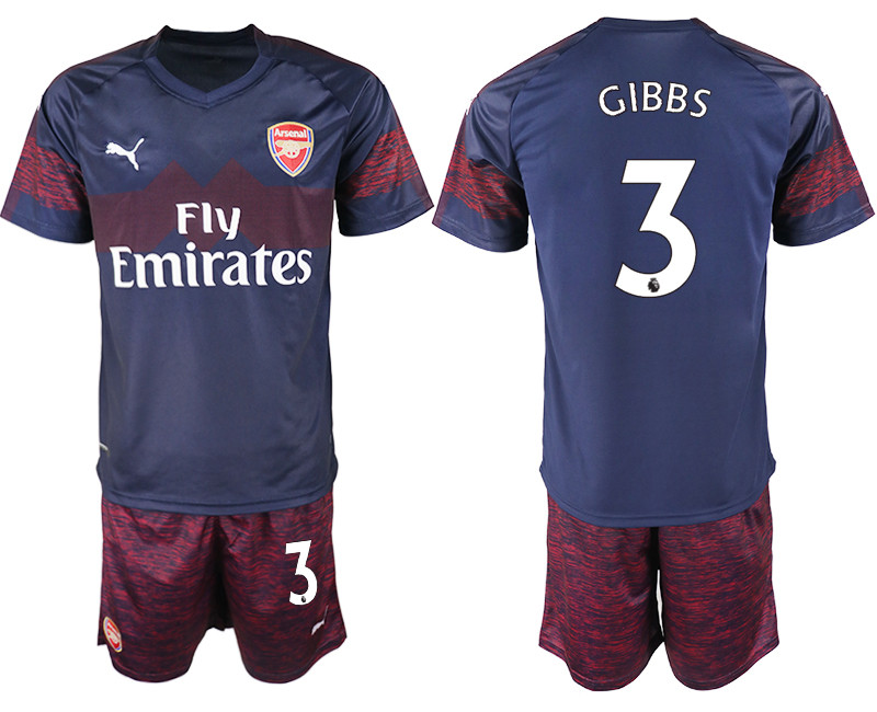 2018 19 Arsenal 3 GIBBS Away Soccer Jersey