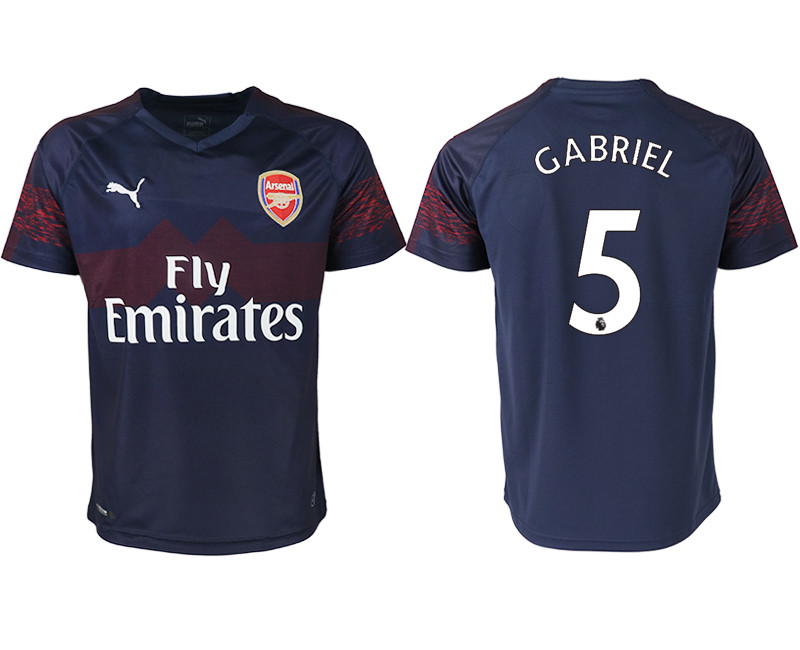 2018 19 Arsenal 5 GABRIEL Away Thailand Soccer Jersey