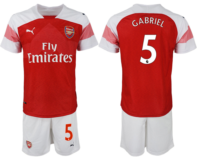 2018 19 Arsenal 5 GABRIEL Home Soccer Jersey
