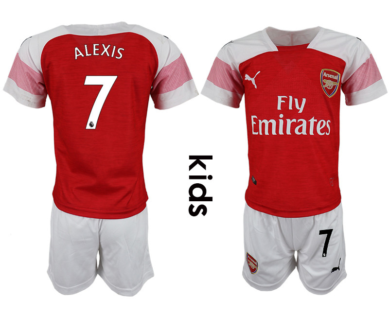 2018 19 Arsenal 7 ALEXIS Home Youth Soccer Jersey