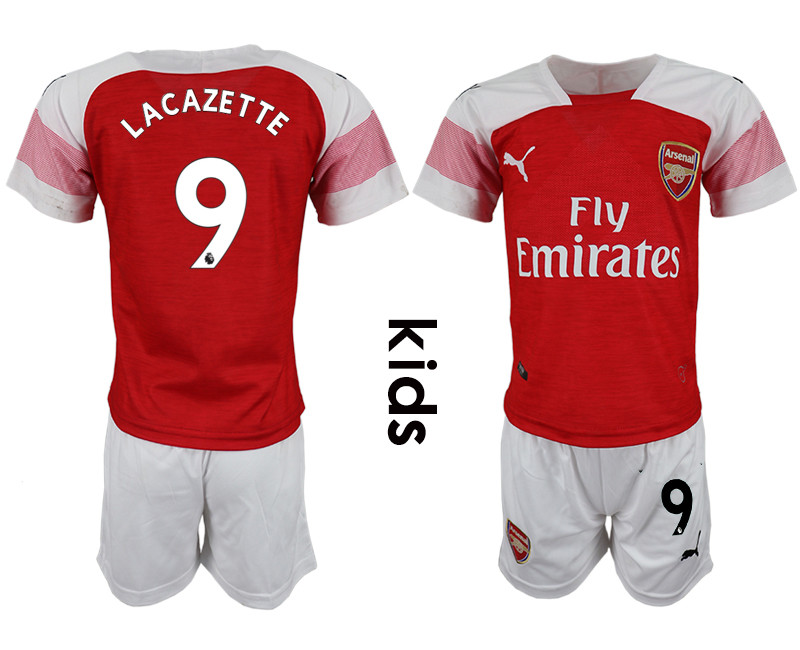 2018 19 Arsenal 9 LACAZETTE Home Youth Soccer Jersey
