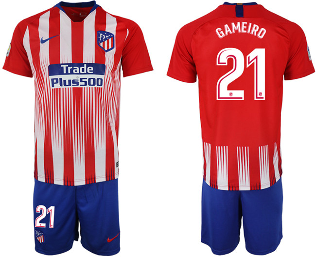2018 19 Atletico Madrid 21 GAMEIRO Home Soccer Jersey