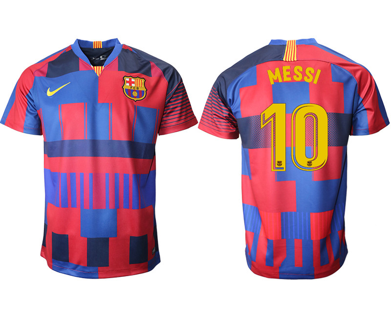 2018 19 Barcelona 10 MESSI 20th Anniversary Stadium Soccer Jersey