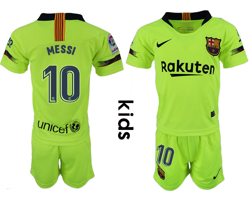 2018 19 Barcelona 10 MESSI Away Youth Jersey